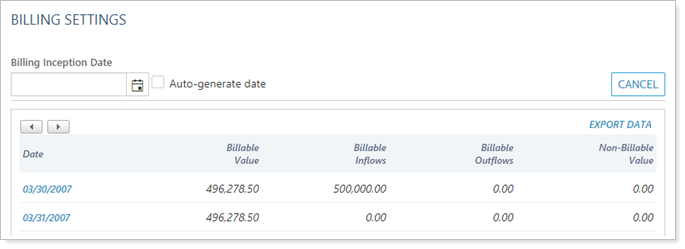 Set an Account's Billing Inception Date and Closed Date